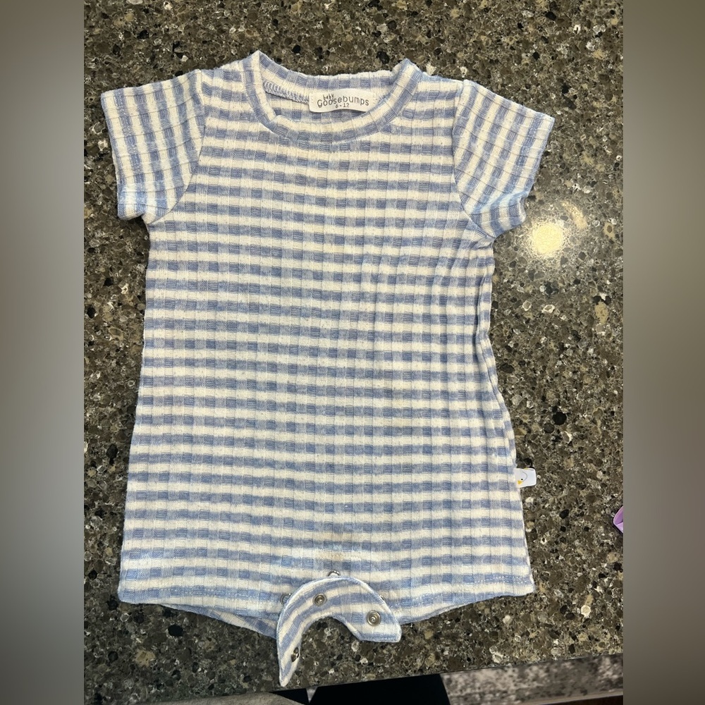 Baby Goosebumps Blue and White Onesie